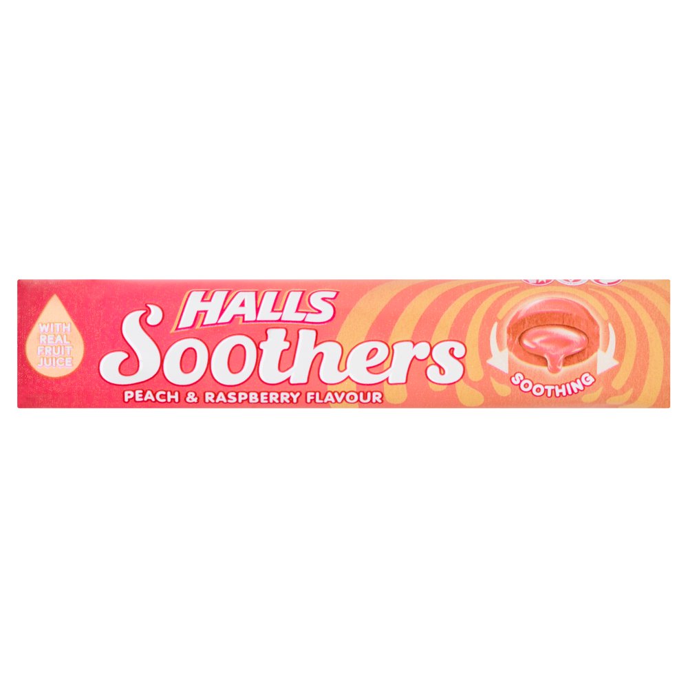 HALLS 20X45G SOOTHERS PEACH & RASPBERRY