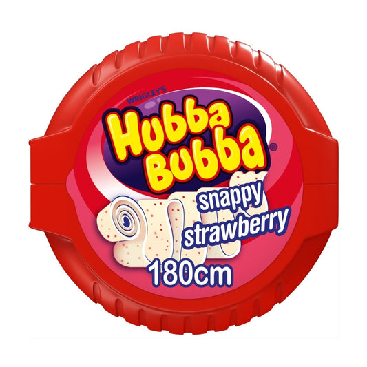 HUBBA BUBBA SINGLES BUBBLE TAPE SNAPPY STRAWBERRY 12X56G